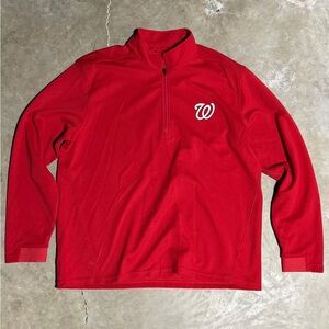 Levelwear Red Quarter-Zip Pullover Washington Nationals
